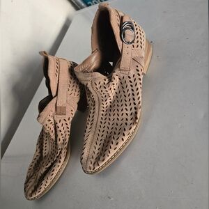 Cato laser cut ankle booties faux suede size  6 runs large.